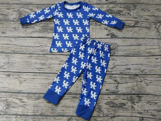 Baby Girls Boys Team UK Blue Tee Pants Pajamas Clothing Sets Preorder(moq 3)