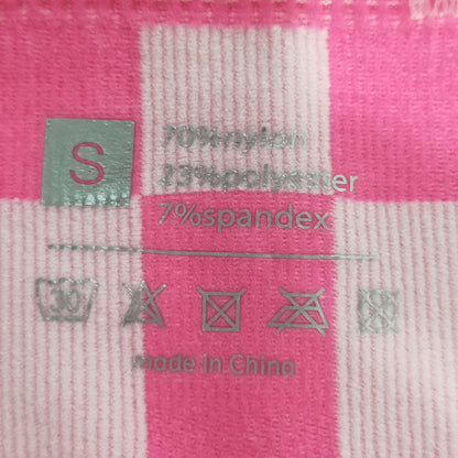 GT1190+SS0645 Adult Women Pink Checkered Crop Bra Top Shorts Yoga Outfits Set C9.1