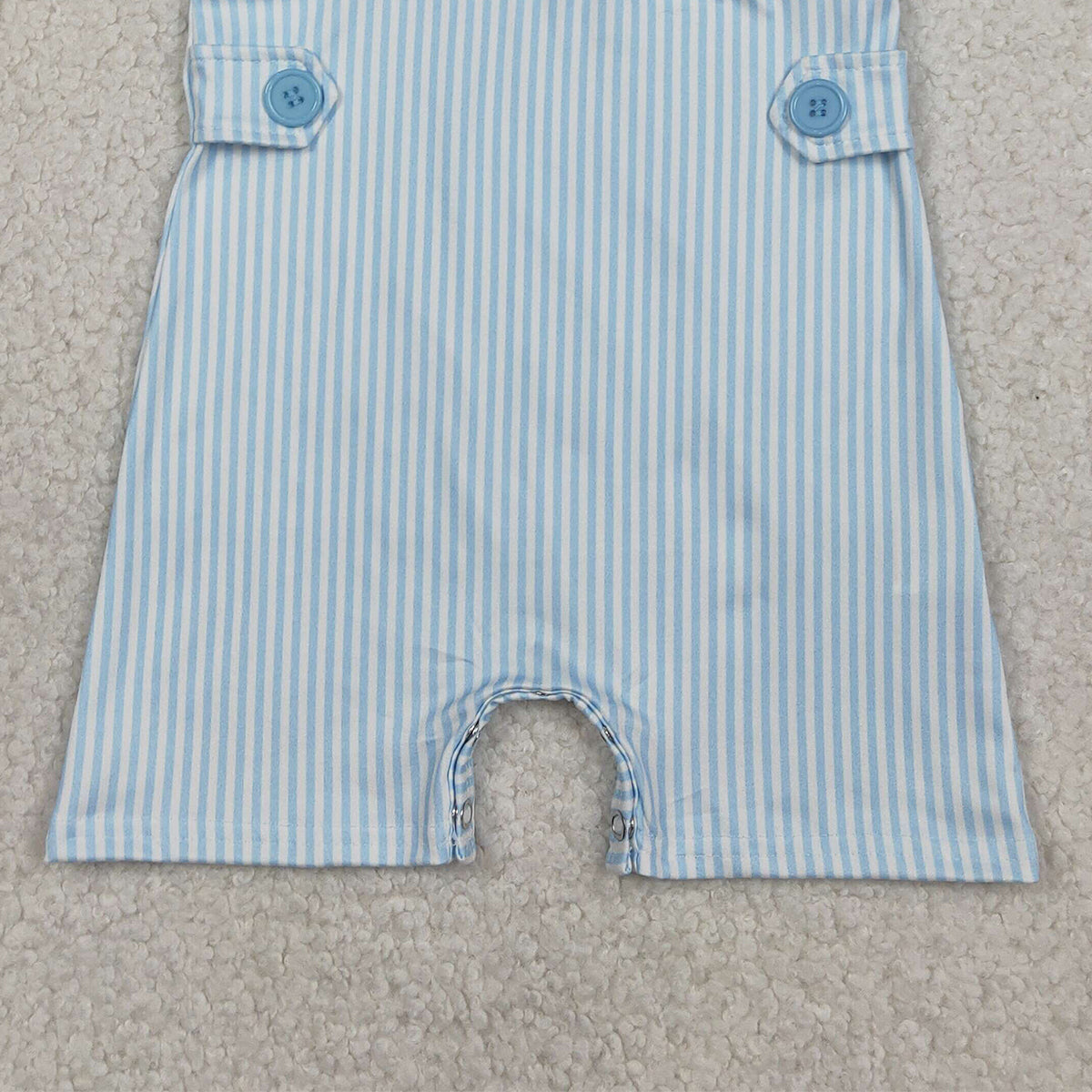 RTS SR3592 Embroidery Little Brother Baby Boys Sleeveless Blue Stripe Rompers