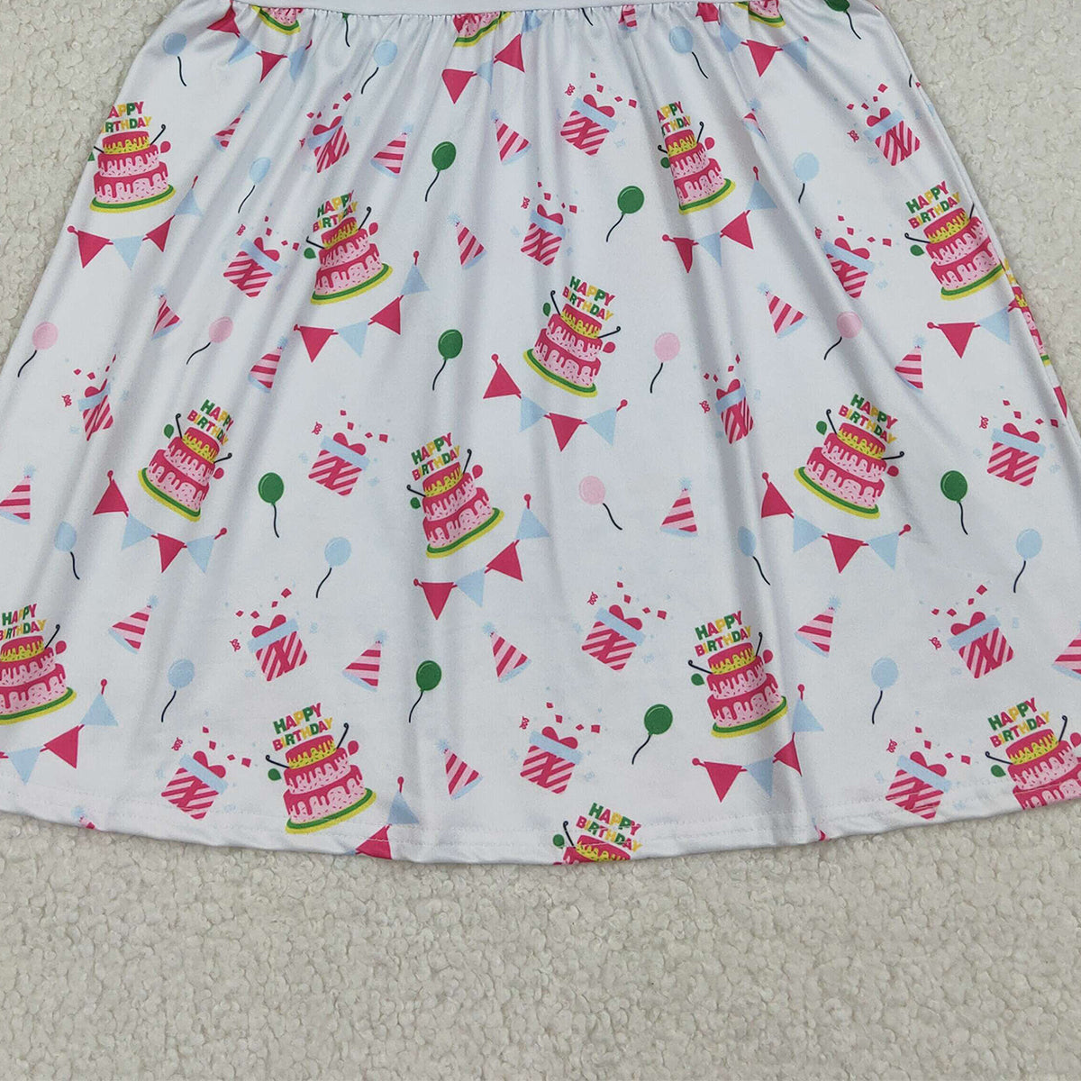 RTS GSD2854 Embroidery Birthday Girl Gifts Balloons Collar Knee Length Dresses