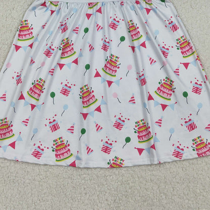 RTS GSD2854 Embroidery Birthday Girl Gifts Balloons Collar Knee Length Dresses