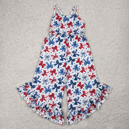 SR2865 Baby Girls Coquette Bows 4th Of July Straps Jumpsuit