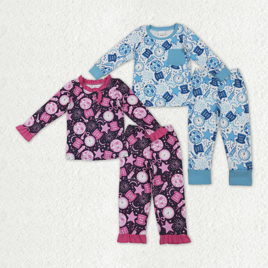 Sibling Baby Boys Girls Happy New Year Pant Pajamas Sets C10.28