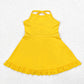 S0455 Baby Girls Yellow Athletic Active Wear Knee Length Dress