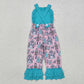 SR2009 Baby Girls Blue Christmas Soldier Straps Jumpsuit