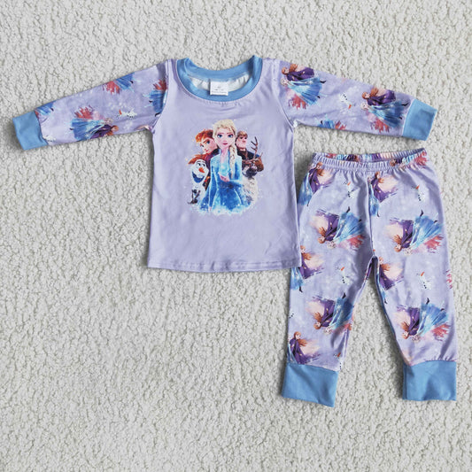 6 A9-1 Cartoon Princess Purple Pajama set