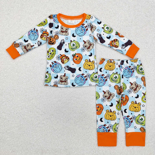 BLP0809 Baby Boys Pumpkin Halloween Top Pants Pajamas Clothes Set