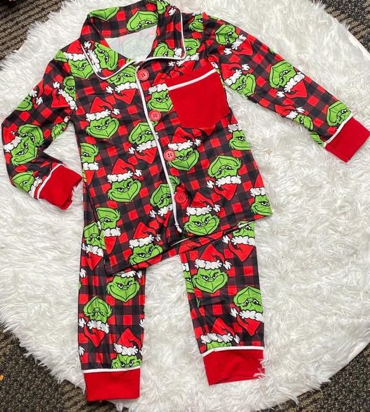 6 B1-25 Christmas Character Boys Plaid Pajamas