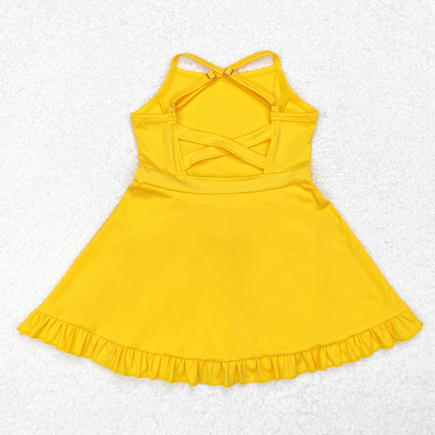 S0455 Baby Girls Yellow Athletic Active Wear Knee Length Dress