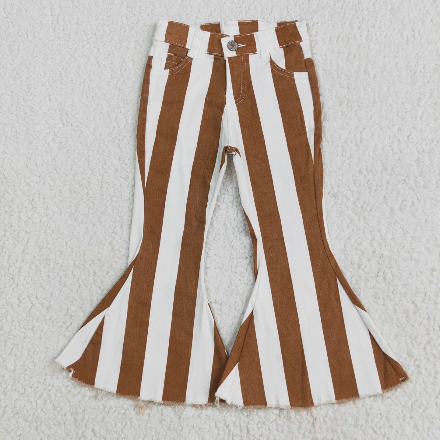 E5-24 Girls Brown Striped Jeans