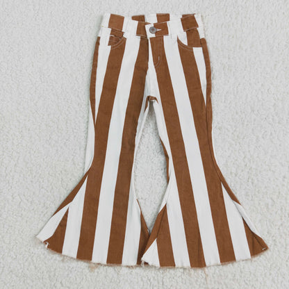 E5-24 Girls Brown Striped Jeans