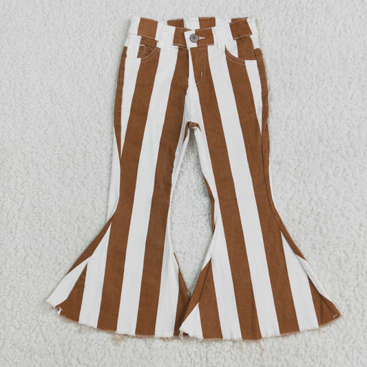 E5-24 Girls Brown Striped Jeans