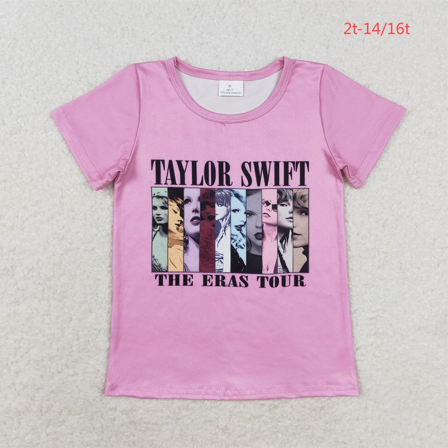 GT0690 Country music photo Pink short-sleeved top