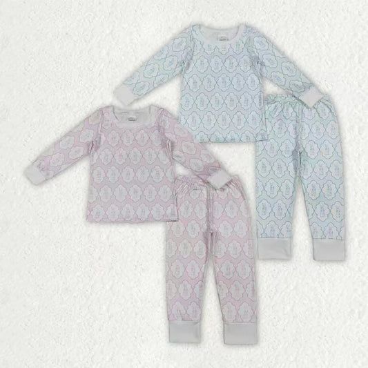 Sibling Baby Boys Girls Rabbits Checked Top Pants Easter Pajamas Sets C12.9