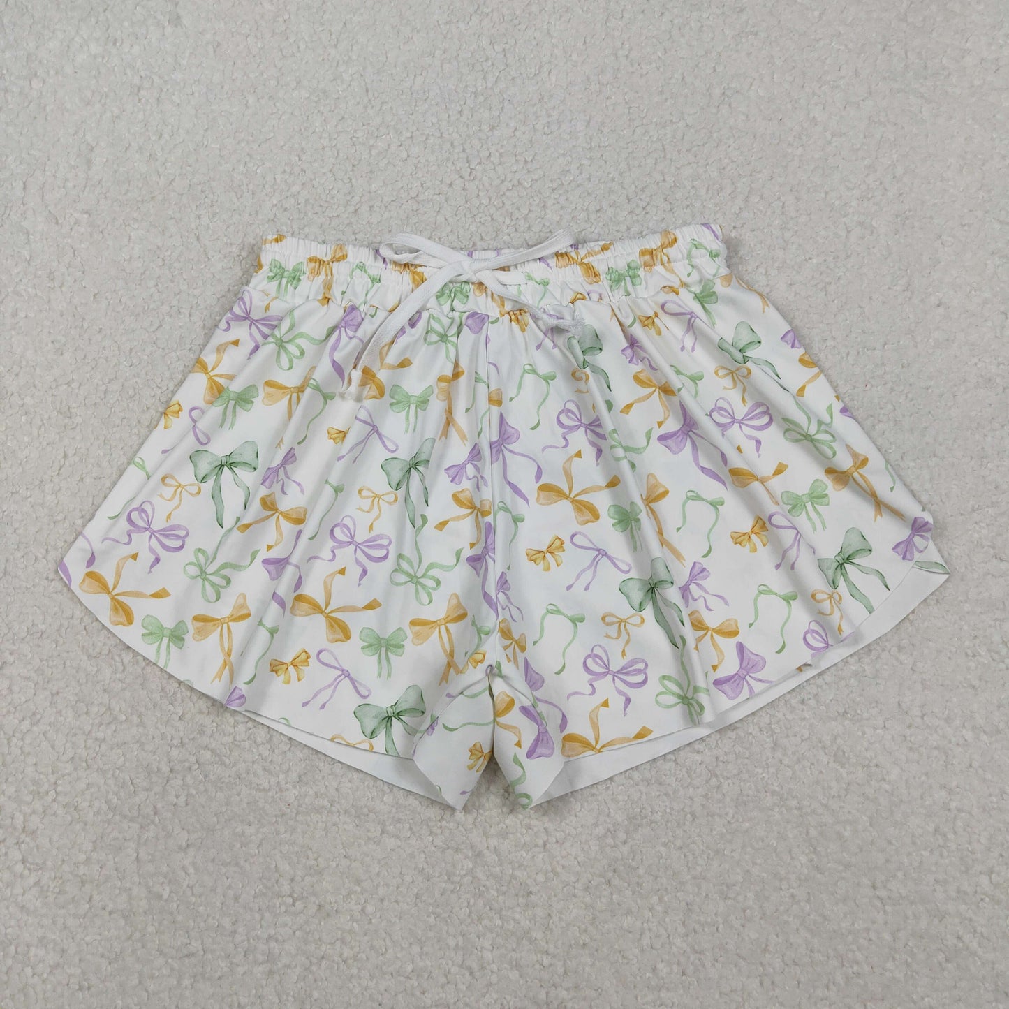 SS0679 Adult Women Mardigras Bows Ruffle Yoga Shorts Bottoms C11.7