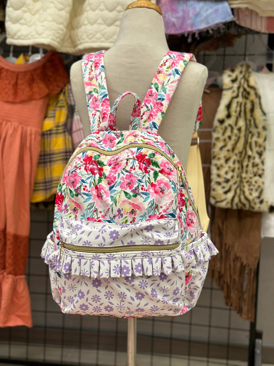 BA0101 flower purple floral backpack