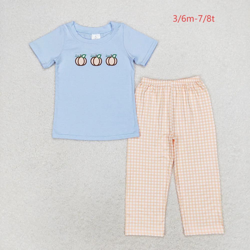 Sibling Baby Boys Dogs Pumpkin Tops Pants Outfits Clothes Sets 6.26