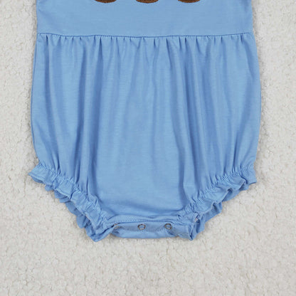 RTS SR3266 Embroidery Ducks Baby Girls Flutter Sleeve Hunting Ruffle Rompers