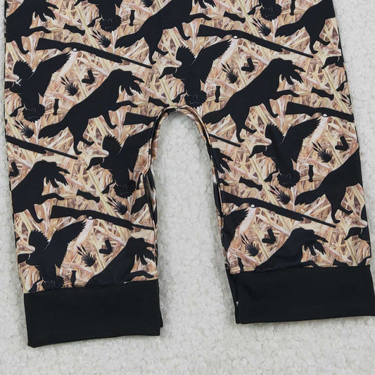 RTS SR3637 Baby Boys Romper Baby Boys Southern Hunting Dog Ducks Camo Button Rompers