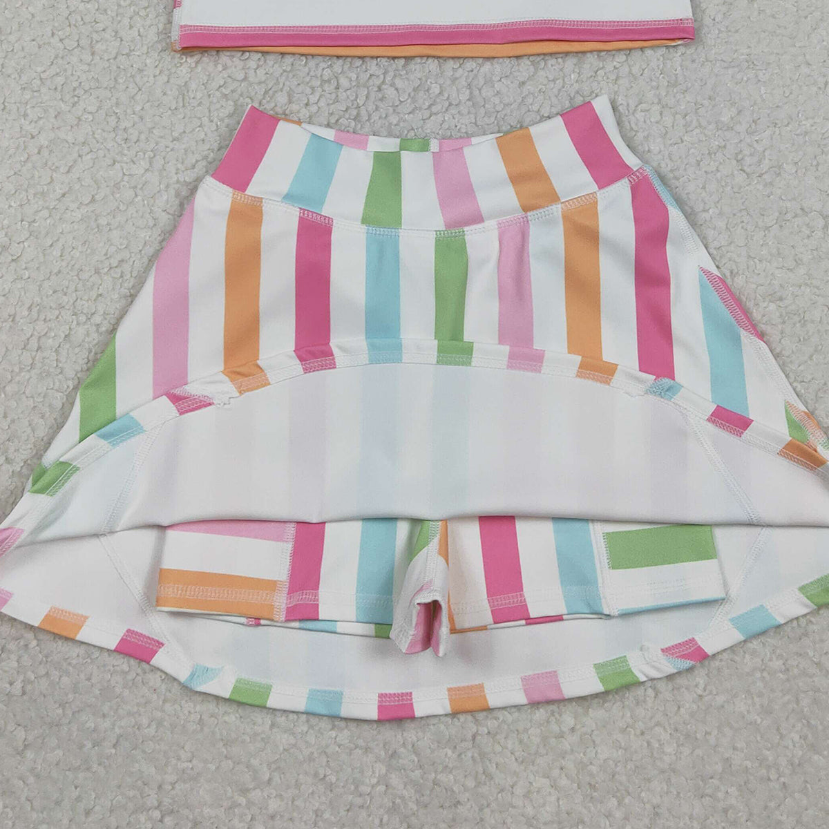 RTS GSD2348 Baby Girls Sleeveless Colorful Stripes Top Skort Yoga Active Sets