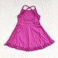 S0441 Solid color purple tracksuit swimsuit dress