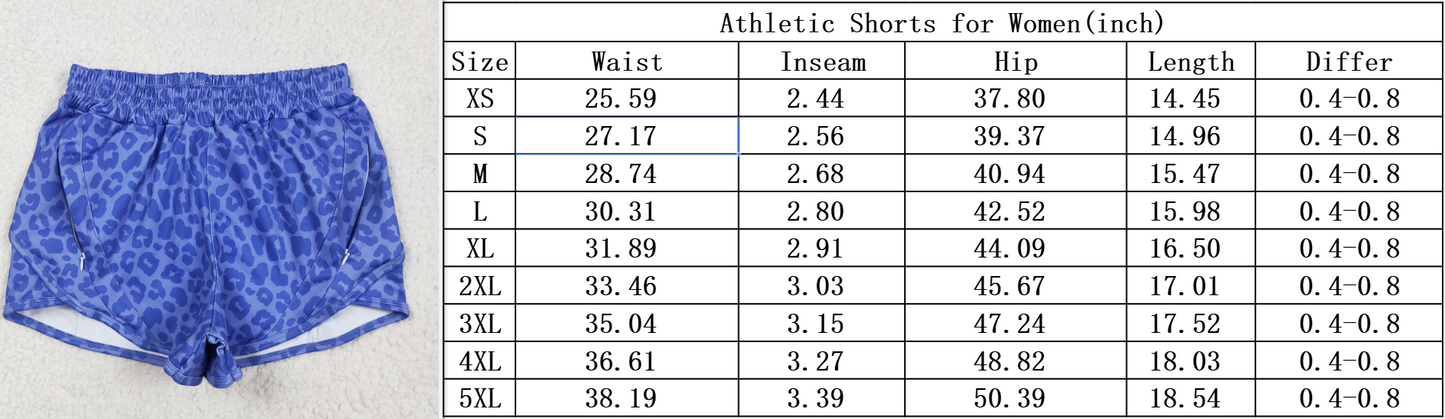 Sibling Adult Women Western Camo Leopard Yoga Summer Shorts 5.24