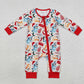 LR1684 Baby Infant Boys Christmas Dogs Long Sleeve Romper