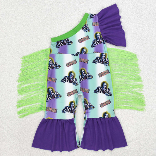 SR1944 Baby Infant Girls Halloween Tassels One Shoulder Romper