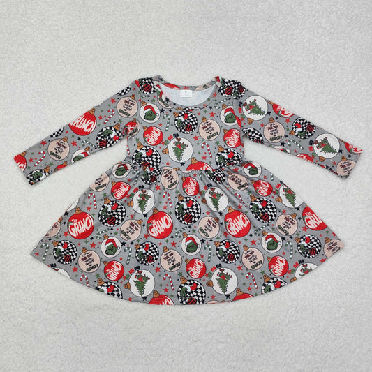 GLD0905 Baby Girls Christmas Disco Knee Length Dress