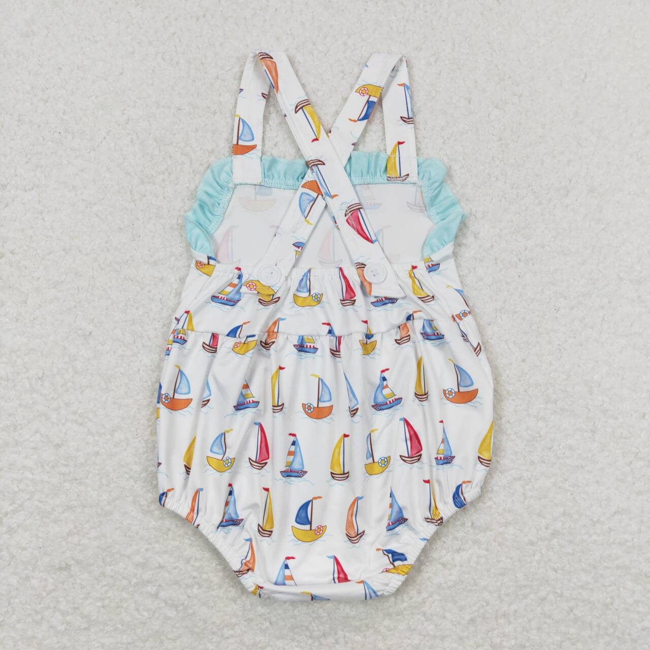 SR1061 Sailboat white vest onesie