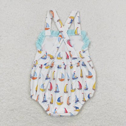 SR1061 Sailboat white vest onesie