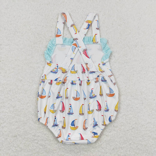 SR1061 Sailboat white vest onesie