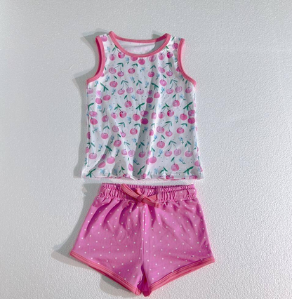 Baby Girls Sleeveless Shirt Summer Shorts Pajamas Clothes Sets