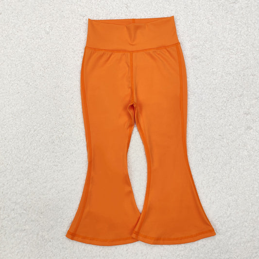 P0684 Baby Girls Orange Yoga Active Wear Bell Bottom Pants