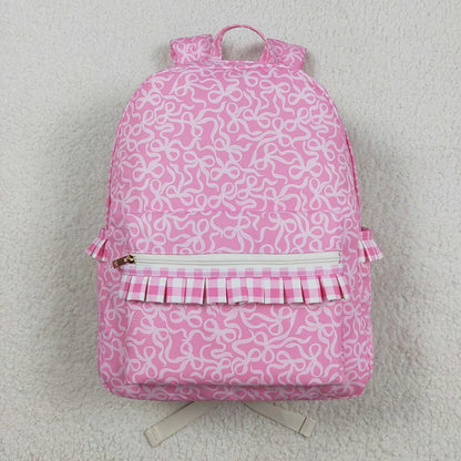 Sibling Baby Girls Pink Bows Ruffle School Bags Lunch Boxes 8.7