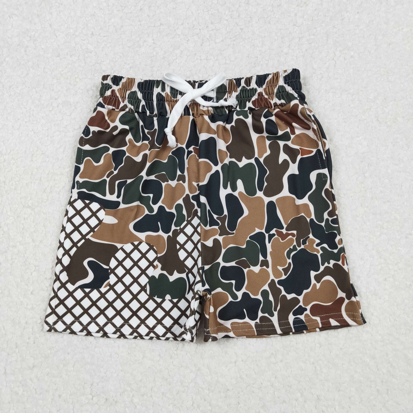 SS0651 Baby Boys Dark Green Camo Drip Team Shorts Bottom C10.24