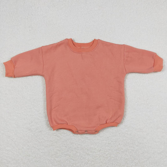 LR0924 Fleece pink-orange hoodie long-sleeved onesie