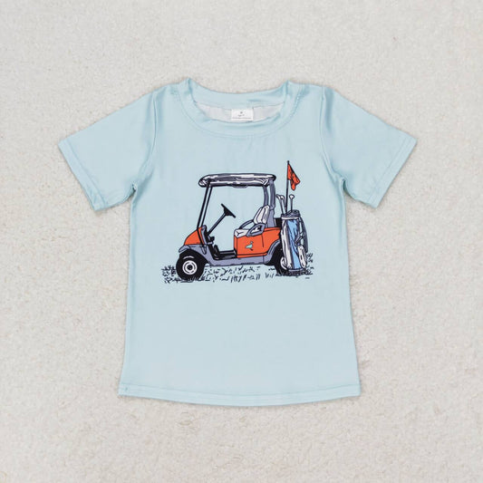 BT0646 Golf tour car teal short-sleeved top