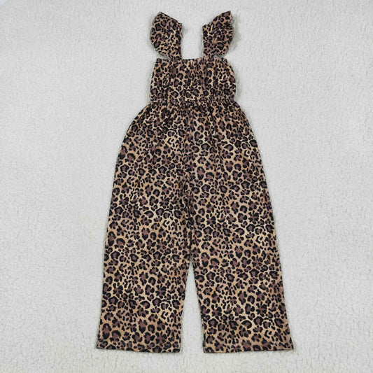 SR3054 Baby Girls Flutter Sleeves Leopard Bell Jumpsuit 5.24