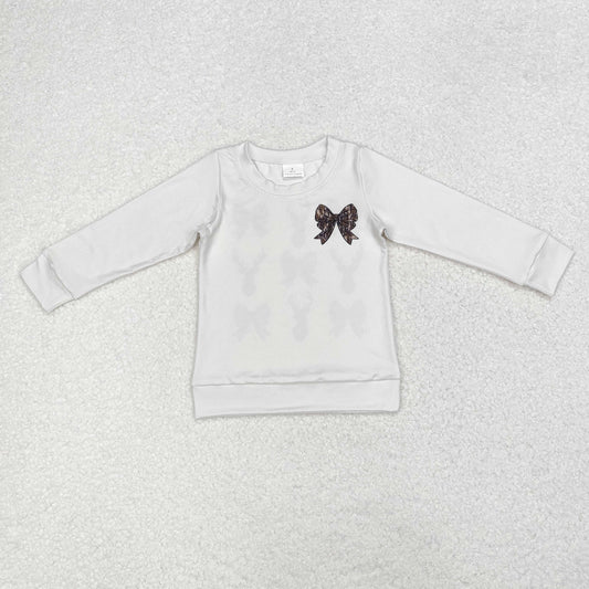 GT0760 Baby Girls Bows Deers Hunting Long Sleeve Tops