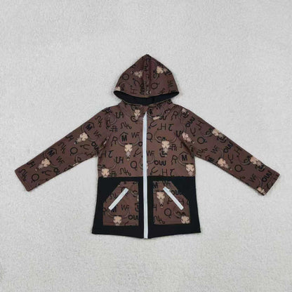 Sibling Baby Boys Bull Skull Pockets Zipper Hoodie Jackets Zipper Convertible Rompers C12.6