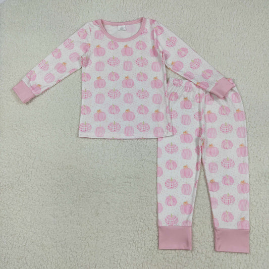 GLP1188 Bambo Baby Girls Pink Pumpkin Top Pants Pajamas Clothes Set 7.26