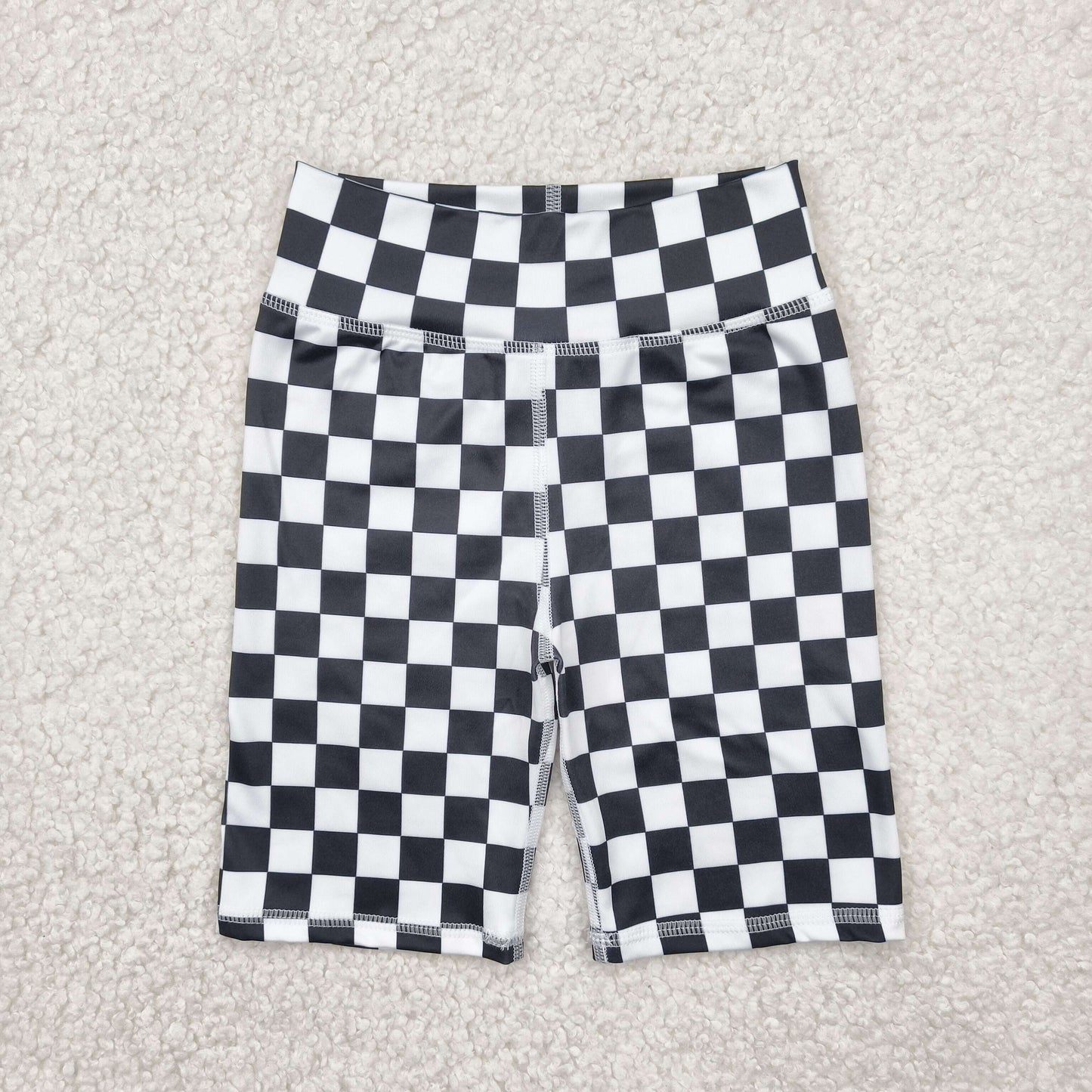 SS0537 Baby Girls Black White Plaid Biking Shorts Bottoms 4.23
