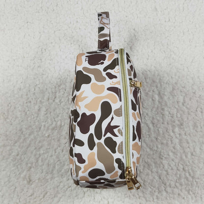 BA0305 Green Deer Western Camo Print Zipper Lunch Bags 7.7