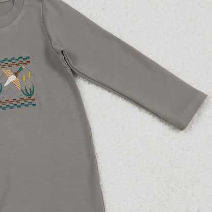 RTS LR2909 Baby Boys Winter Romper Embroidery Dog Ducks Baby Boys Hunting Rompers