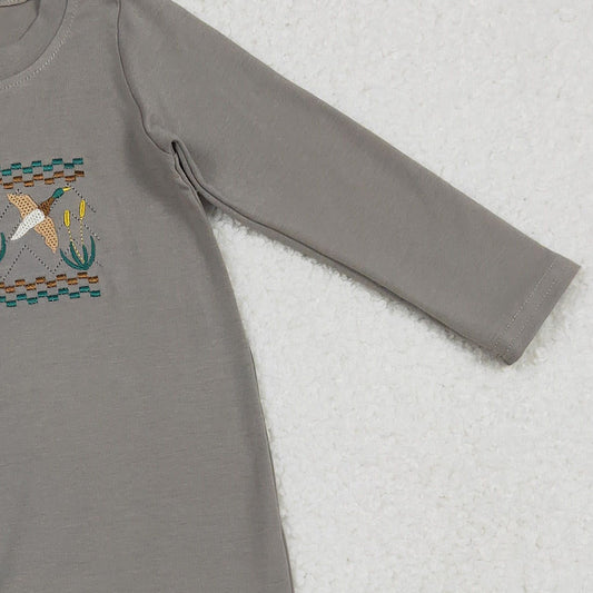 RTS LR2909 Baby Boys Winter Romper Embroidery Dog Ducks Baby Boys Hunting Rompers