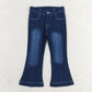 P0508 Bleached blue line denim pants