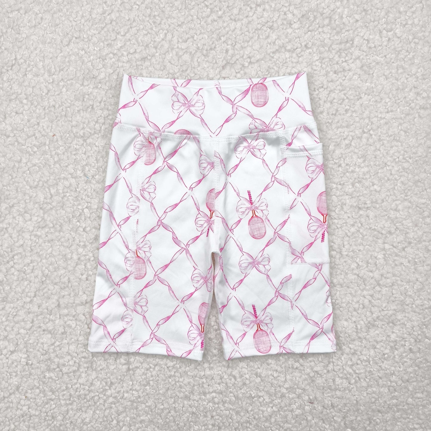 SS0397 Baby Girls Pink Tennis Bows Yoga Biking Shorts 4.29
