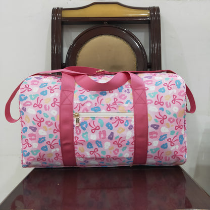 BA0320 Pink Leopard Bows Gym Bags 8.11