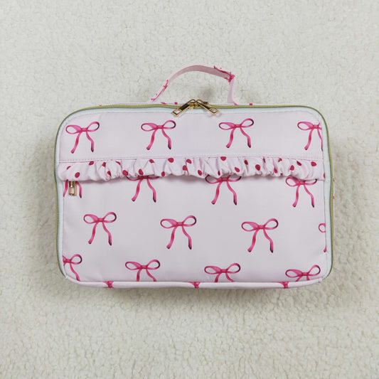 BA0234 Pink dinner box bag with bow design